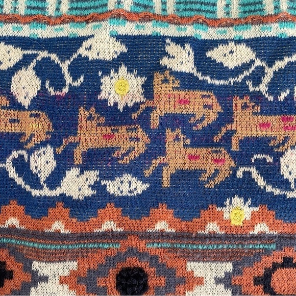 Anthropologie HWR MEDIUM Llama Line Sweater Skirt fall 42% wool alpaca cotton - Picture 7 of 11